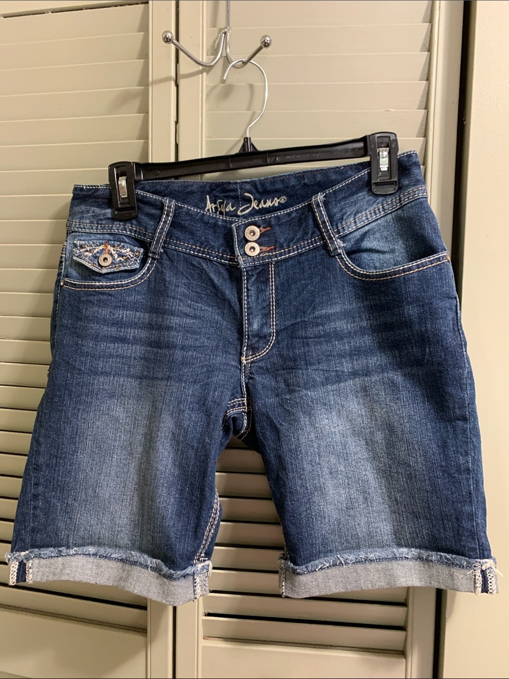 Women's Dark Blue Denim Shorts